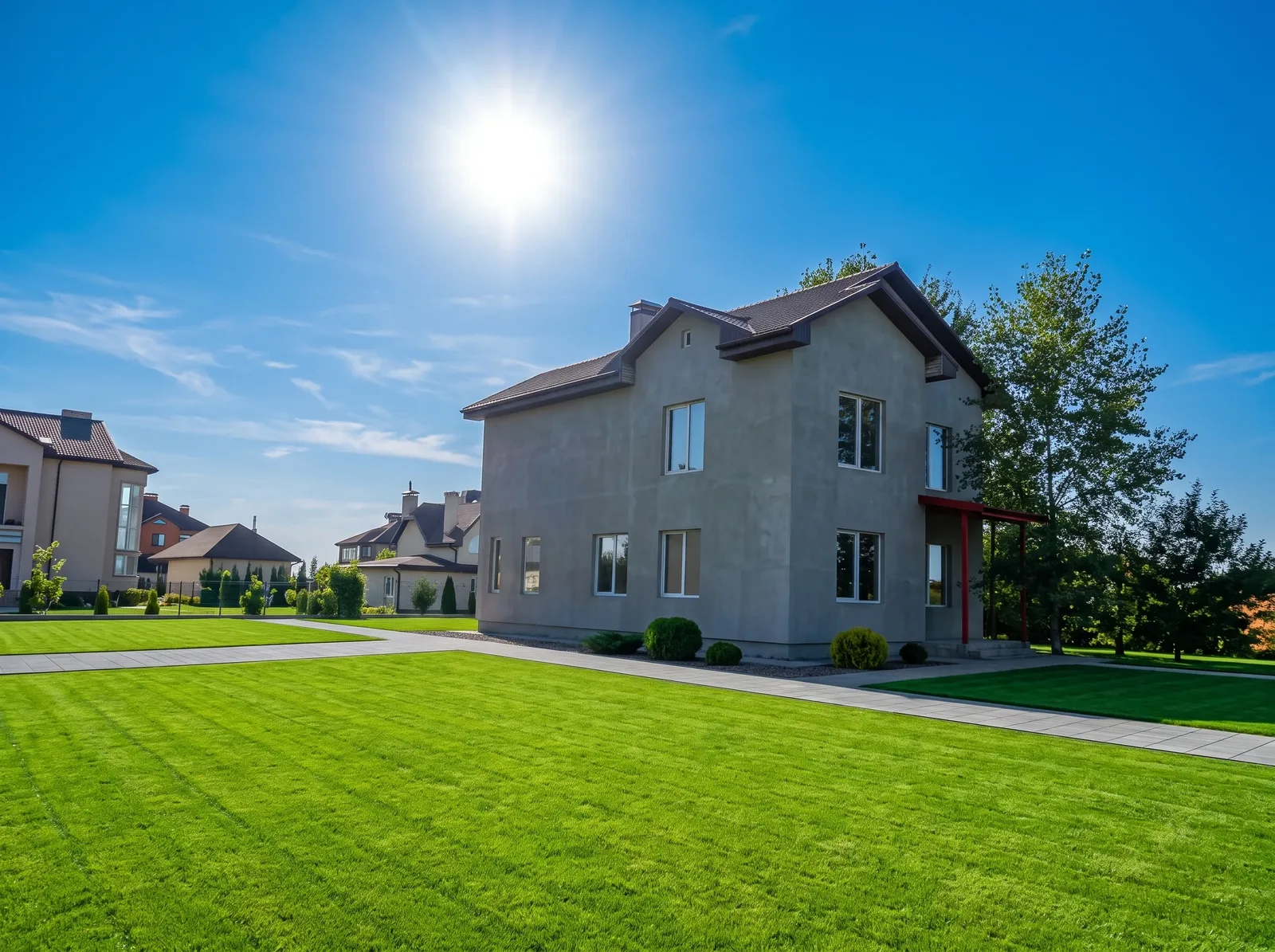 Сірий будинок з колонами, еркером і ґанком у Home Resort — фото 7